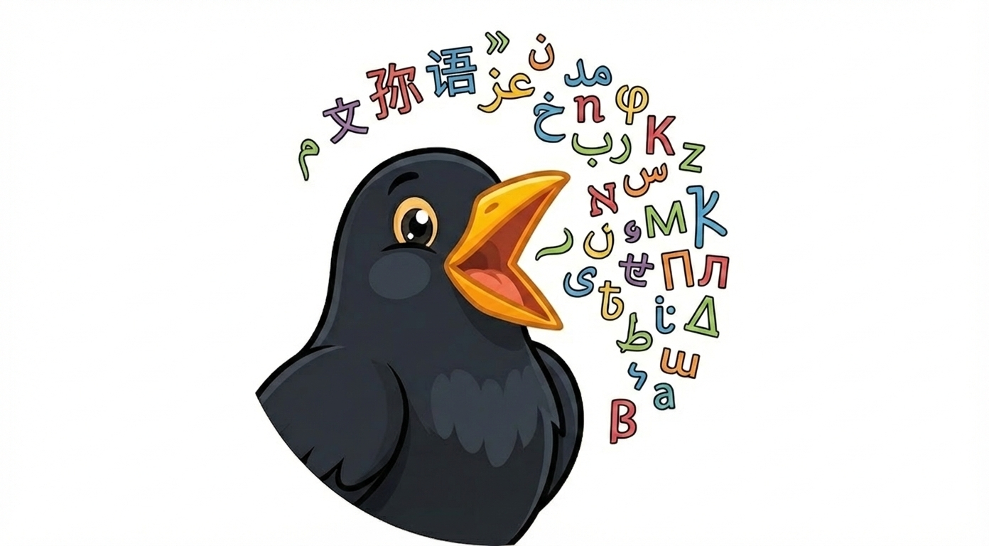 Mirlo — a blackbird singing letters from many languages